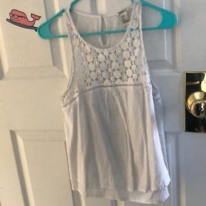white cut out foley tank top